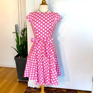 Pink polka dot retro dress